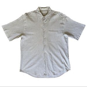 Perry Ellis Men’s Large Striped Button Down Shirt